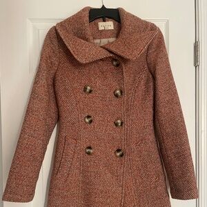 Sabine Wool Coat Size S Women’s Tan Orange Brown Fall Peacoat
